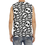 Emo Skull Pattern Print Men's Fitness Tank Top