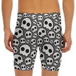 Emo Skull Pattern Print Men's Long Boxer Briefs