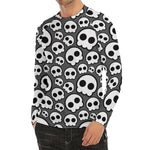 Emo Skull Pattern Print Men's Long Sleeve Rash Guard