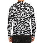 Emo Skull Pattern Print Men's Long Sleeve Rash Guard