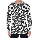 Emo Skull Pattern Print Men's Long Sleeve T-Shirt