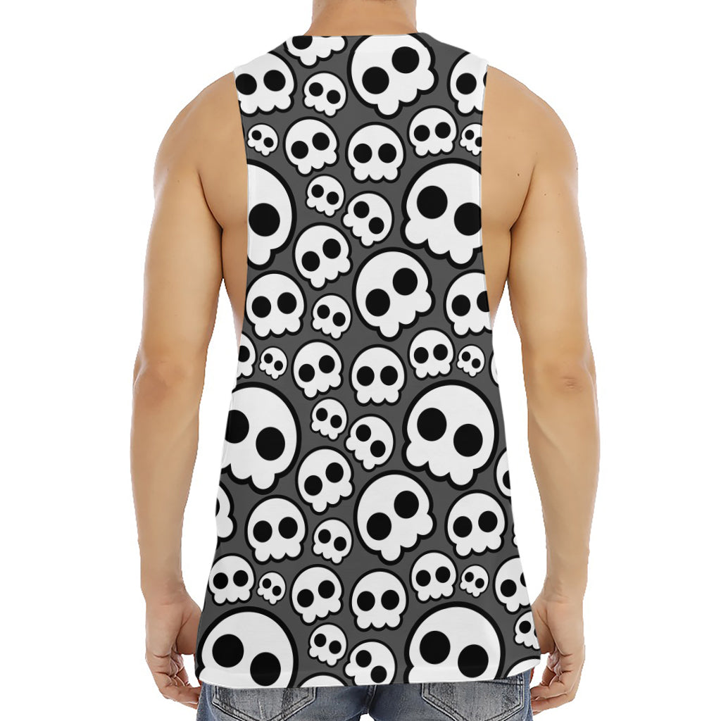 Emo Skull Pattern Print Men's Muscle Tank Top