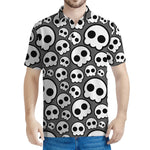 Emo Skull Pattern Print Men's Polo Shirt