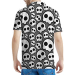 Emo Skull Pattern Print Men's Polo Shirt