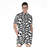 Emo Skull Pattern Print Men's Rompers