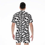 Emo Skull Pattern Print Men's Rompers