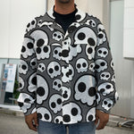 Emo Skull Pattern Print Men's Shirt Jacket