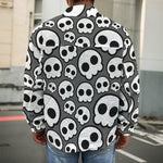 Emo Skull Pattern Print Men's Shirt Jacket