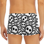 Emo Skull Pattern Print Men's Short Boxer Briefs