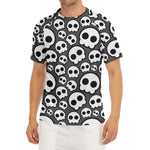 Emo Skull Pattern Print Men's Short Sleeve Rash Guard