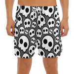 Emo Skull Pattern Print Men's Split Running Shorts