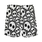 Emo Skull Pattern Print Men's Sports Shorts