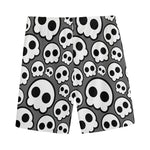 Emo Skull Pattern Print Men's Sports Shorts