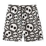 Emo Skull Pattern Print Men's Swim Trunks
