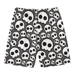 Emo Skull Pattern Print Men's Swim Trunks
