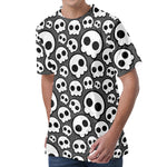 Emo Skull Pattern Print Men's Velvet T-Shirt