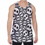 Emo Skull Pattern Print Men's Velvet Tank Top