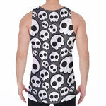 Emo Skull Pattern Print Men's Velvet Tank Top
