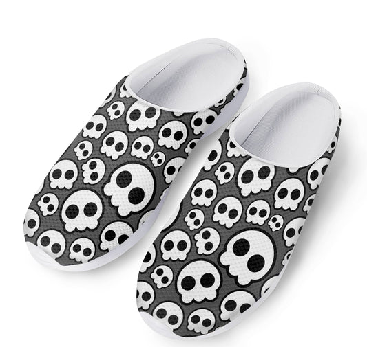 Emo Skull Pattern Print Mesh Casual Shoes