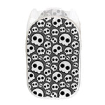 Emo Skull Pattern Print Mesh Laundry Hamper