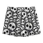 Emo Skull Pattern Print Mesh Shorts