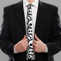Emo Skull Pattern Print Necktie