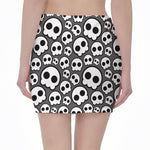 Emo Skull Pattern Print Pencil Mini Skirt