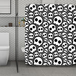 Emo Skull Pattern Print Polyester Shower Curtain