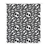 Emo Skull Pattern Print Polyester Shower Curtain