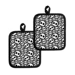 Emo Skull Pattern Print Pot Holders