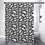 Emo Skull Pattern Print Premium Shower Curtain