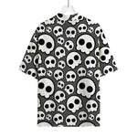 Emo Skull Pattern Print Rayon Hawaiian Shirt