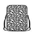 Emo Skull Pattern Print Rectangular Crossbody Bag