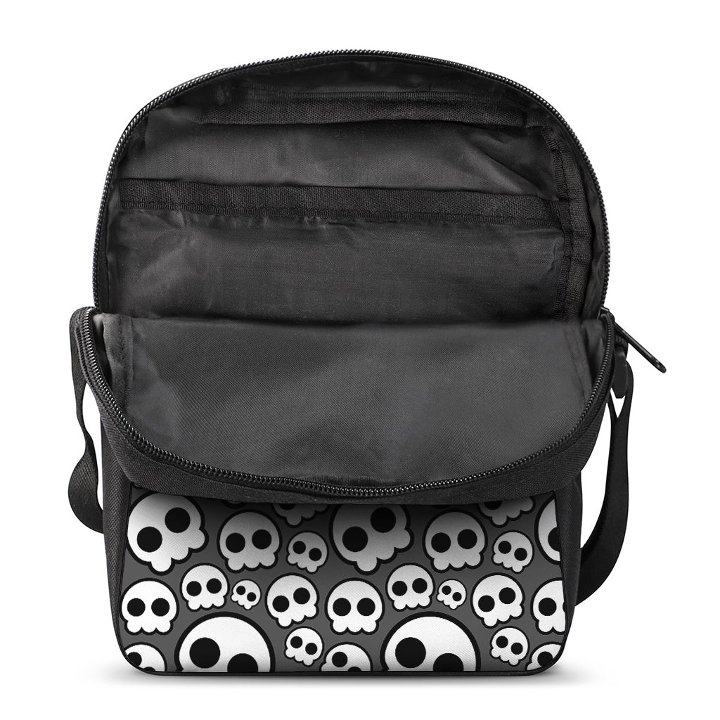 Emo Skull Pattern Print Rectangular Crossbody Bag