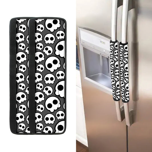 Emo Skull Pattern Print Refrigerator Handle Covers