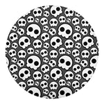 Emo Skull Pattern Print Round Blanket