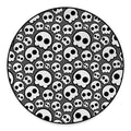 Emo Skull Pattern Print Round Floor Mat