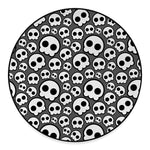 Emo Skull Pattern Print Round Floor Mat