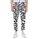 Emo Skull Pattern Print Scuba Joggers
