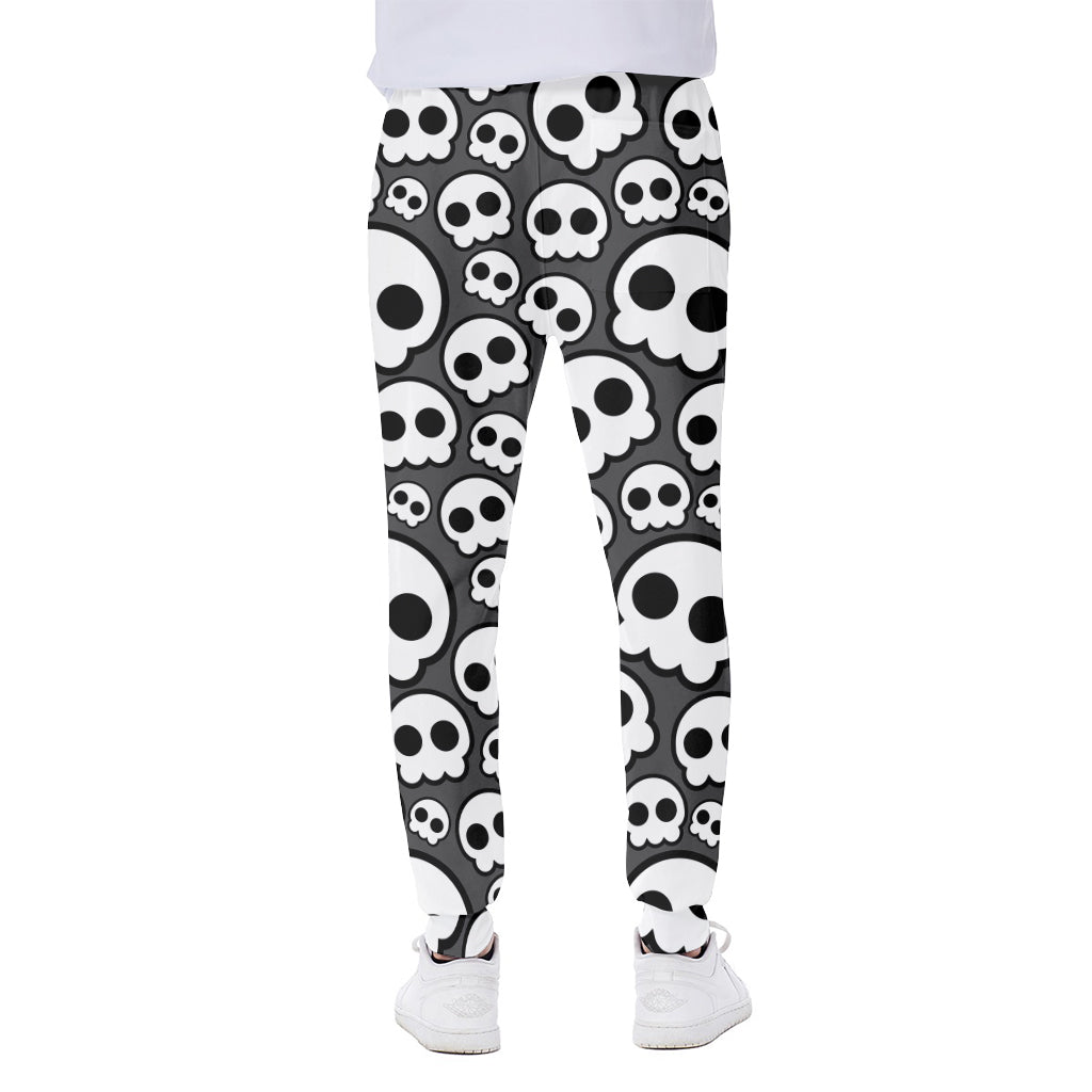 Emo Skull Pattern Print Scuba Joggers