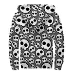 Emo Skull Pattern Print Sherpa Lined Zip Up Hoodie