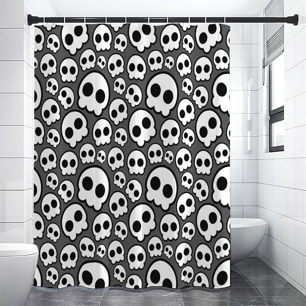Emo Skull Pattern Print Shower Curtain