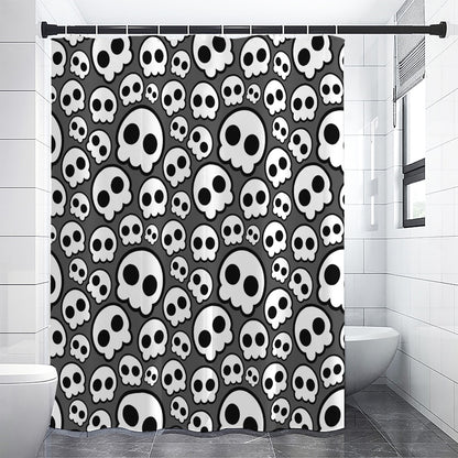 Emo Skull Pattern Print Shower Curtain