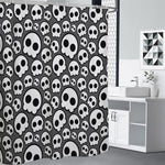 Emo Skull Pattern Print Shower Curtain
