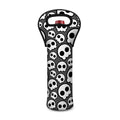 Emo Skull Pattern Print Single Neoprene Wine Tote