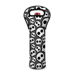 Emo Skull Pattern Print Single Neoprene Wine Tote