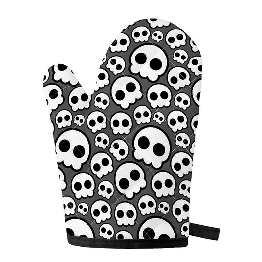 Emo Skull Pattern Print Single Oven Mitt