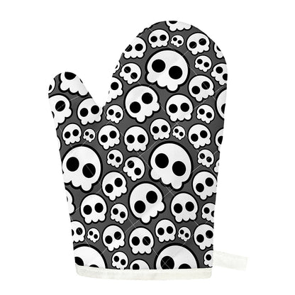 Emo Skull Pattern Print Single Oven Mitt