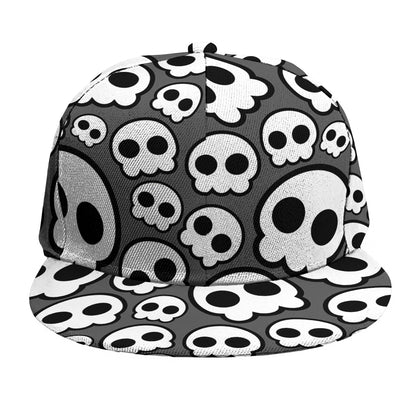 Emo Skull Pattern Print Snapback Cap