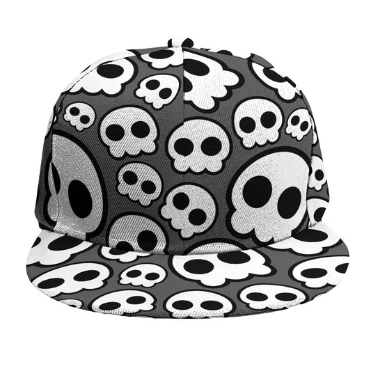 Emo Skull Pattern Print Snapback Cap